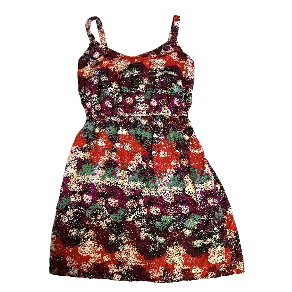 Bebop Multicolor Sleeveless Summer Dress Abstract Print Elastic Waist Medium
